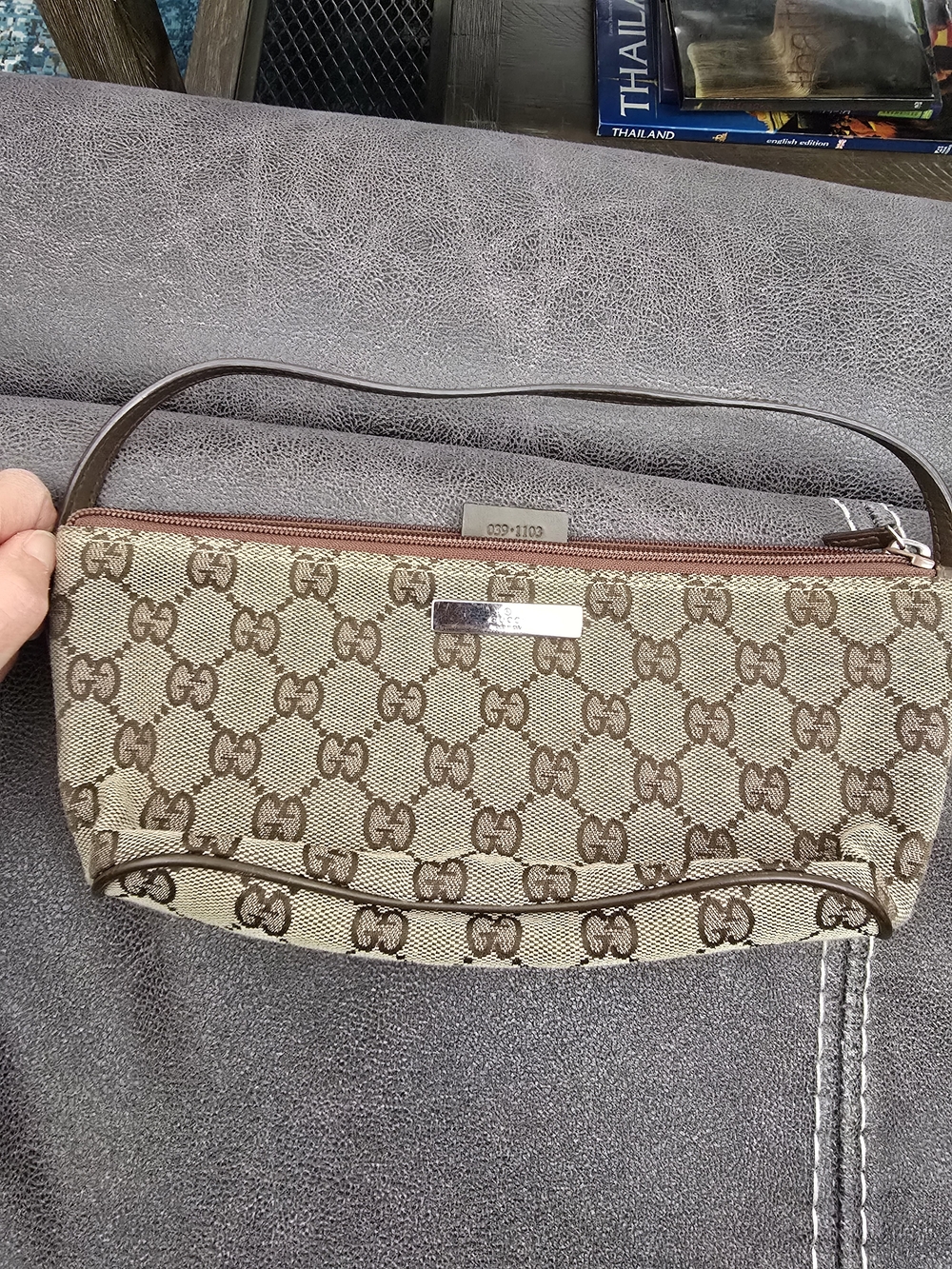 Gucci Brown & Tan GG Canvas Boat Pochette